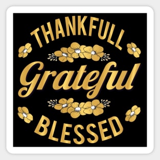 Grateful thankful blessed Typography Fall/Winter Gift Thanksgiving Sticker